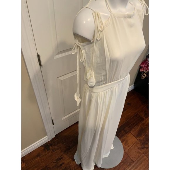 Tory Burch "Evalene" Ivory Cold Shoulder Crepe Maxi Dress, Size 2, NWT! - Picture 7 of 11